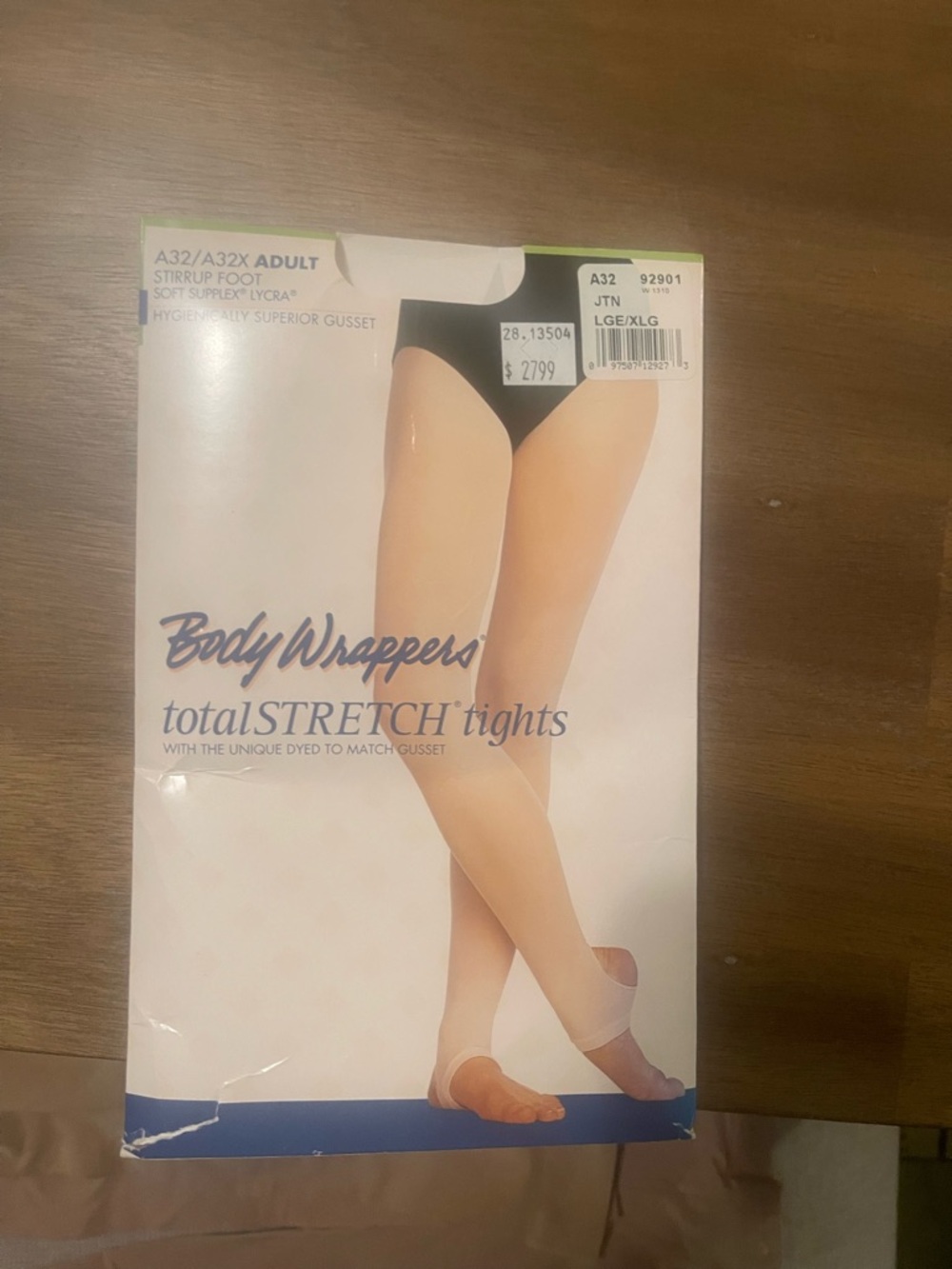 Body Wrappers Stirrup Tights L/XL Tan Dance Ballet Jazz Lyrical Stretch Nude